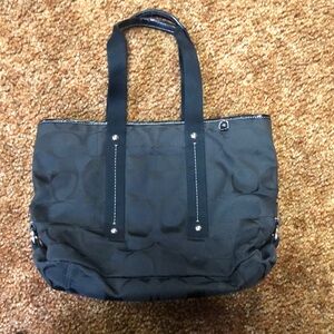 Black Tote Bag 
Exterior in good shape, but inside large ink stain